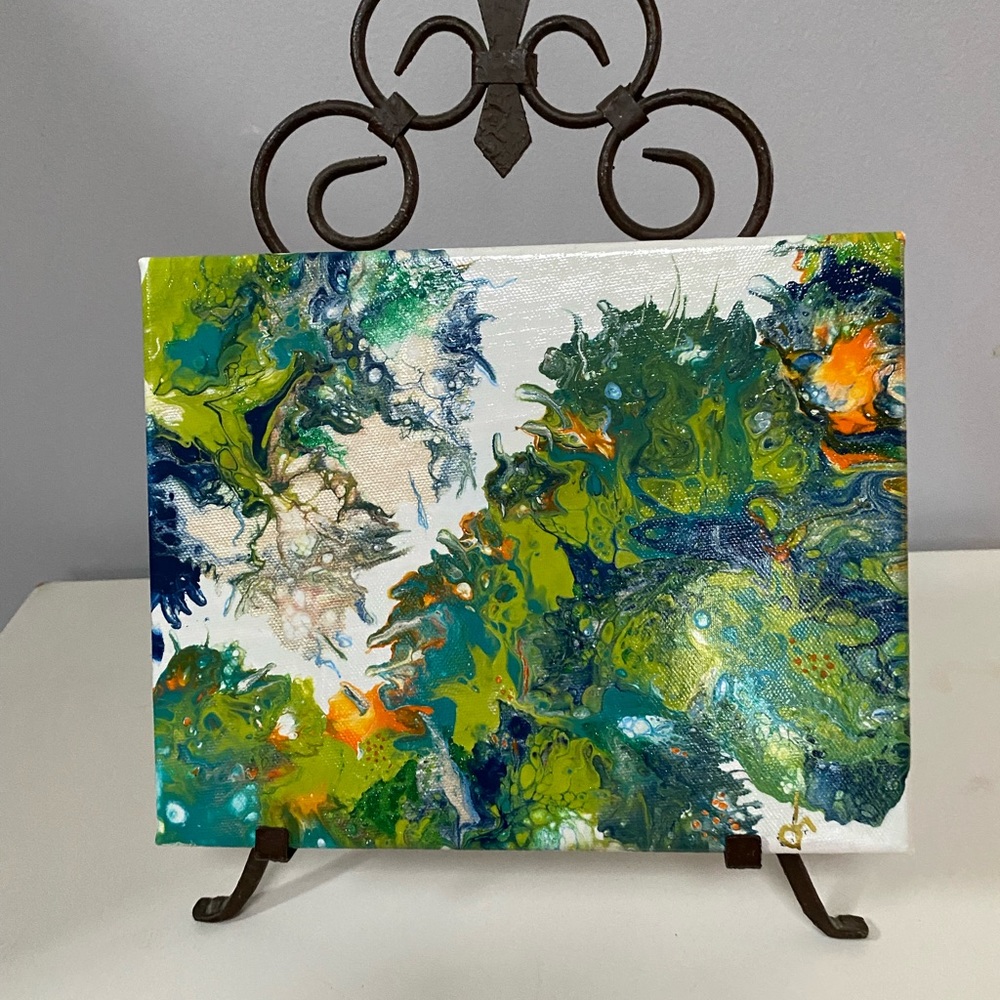 Acrylic Art Painting 8X10 liquid pour paint